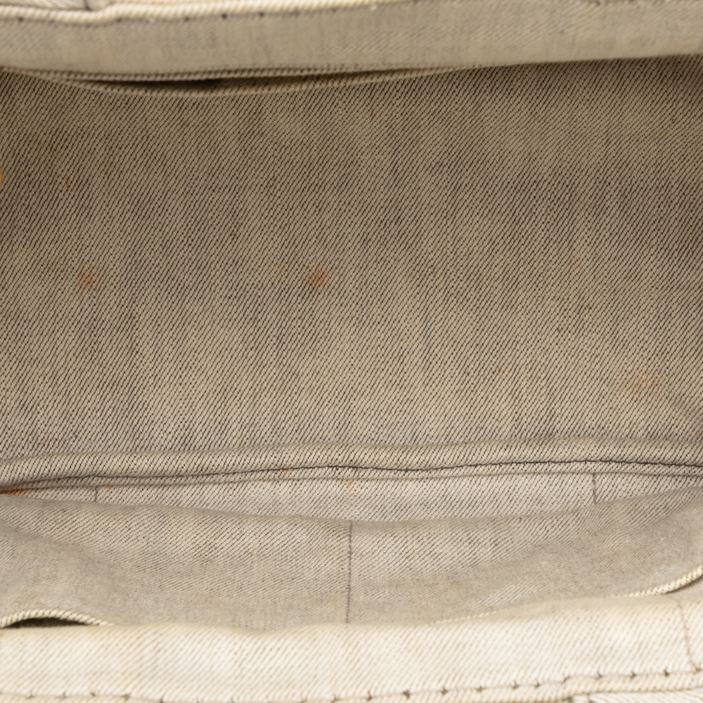 Pre-Loved Prada Small Denim Canapa Logo Satchel - Picture 4 of 7